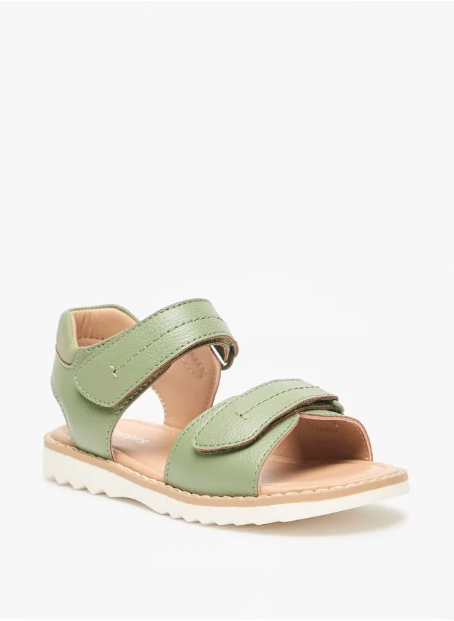 جونيورز Boys Textured Sandals With Hook And Loop Closure