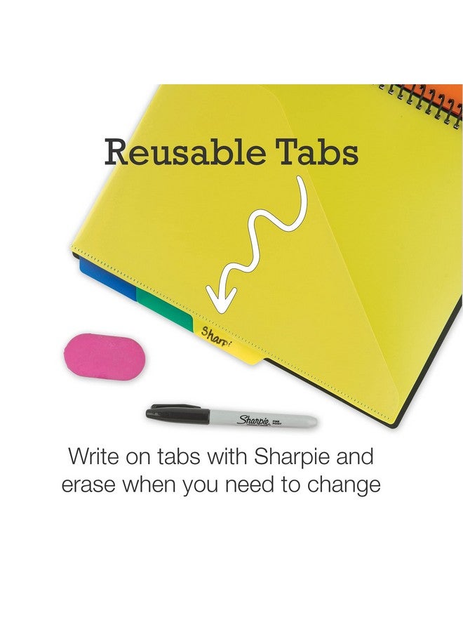 سامسيل منظم بولي 10 جيوب مع 5 مجلدات فواصل للملفات، حجم الحروف، غطاء أمامي قابل للتخصيص، جيب داخلي بسحاب، علامات تبويب قابلة للكتابة بألوان متنوعة، مجلد بلاستيكي مع جيوب - Image 3