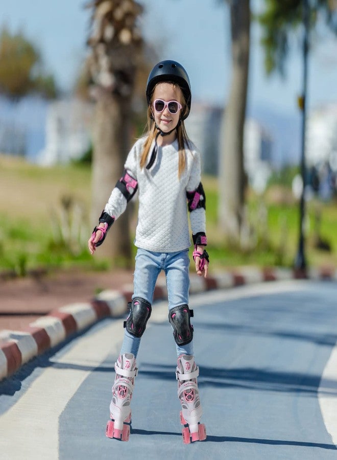 JeeFree حذاء تزلج جي فري يونيكورن قوس قزح، قابل للتعديل بأربعة أحجام، مزود بإضاءة، مناسب للبنات والأولاد والأطفال، جميع عجلاته الثمانية مضيئة، آمن وممتع للأطفال - Image 2