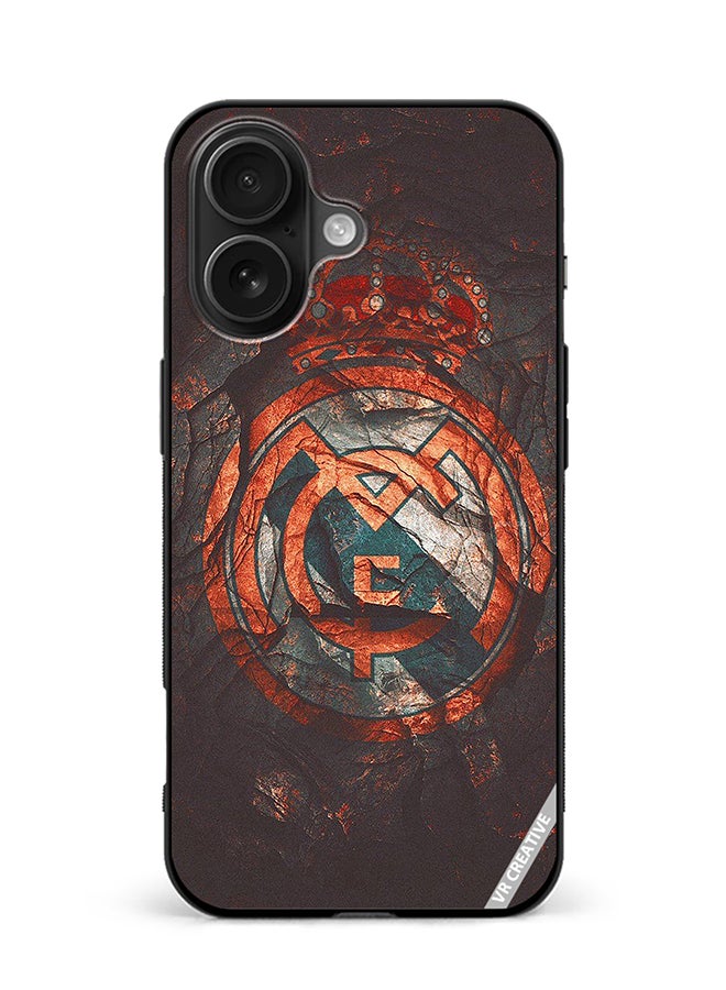 Protective Case Cover For Apple iPhone 16 Plus Real Madrid Cake Design Multicolour