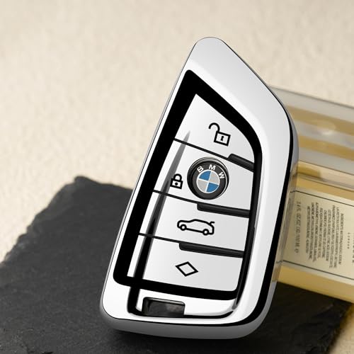 ZSPDACC Compatible with BMW Key Fob Cover Silver Protector Car Key Chain Holder Case 230i 330i 430i 440i 530e 530i 540i 740i 745e 750i 840i M2 M235i M240i M3 M340i M4 X1 X2 X3 X4 X5 X6 X7 Accessories - Image 4