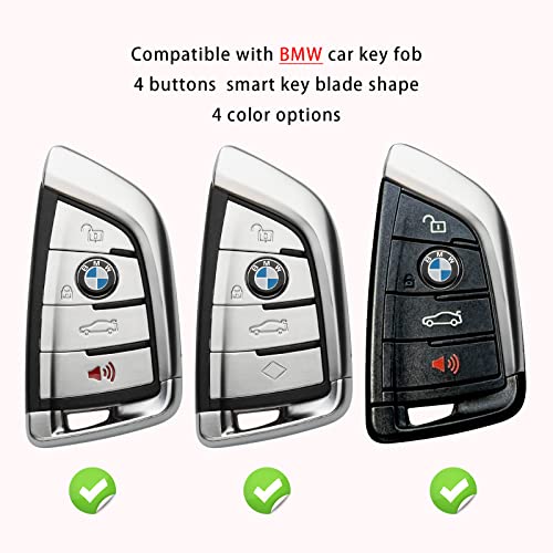 ZSPDACC Compatible with BMW Key Fob Cover Silver Protector Car Key Chain Holder Case 230i 330i 430i 440i 530e 530i 540i 740i 745e 750i 840i M2 M235i M240i M3 M340i M4 X1 X2 X3 X4 X5 X6 X7 Accessories - Image 2