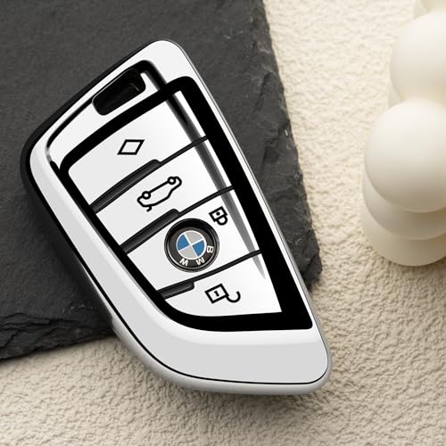 ZSPDACC Compatible with BMW Key Fob Cover Silver Protector Car Key Chain Holder Case 230i 330i 430i 440i 530e 530i 540i 740i 745e 750i 840i M2 M235i M240i M3 M340i M4 X1 X2 X3 X4 X5 X6 X7 Accessories - Image 5