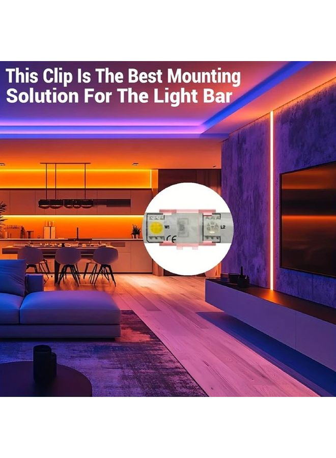 100pcs LED Strip Light Mounting Clips with Self Adhesive Tape for 8 10mm Lights Waterproof - Image 5