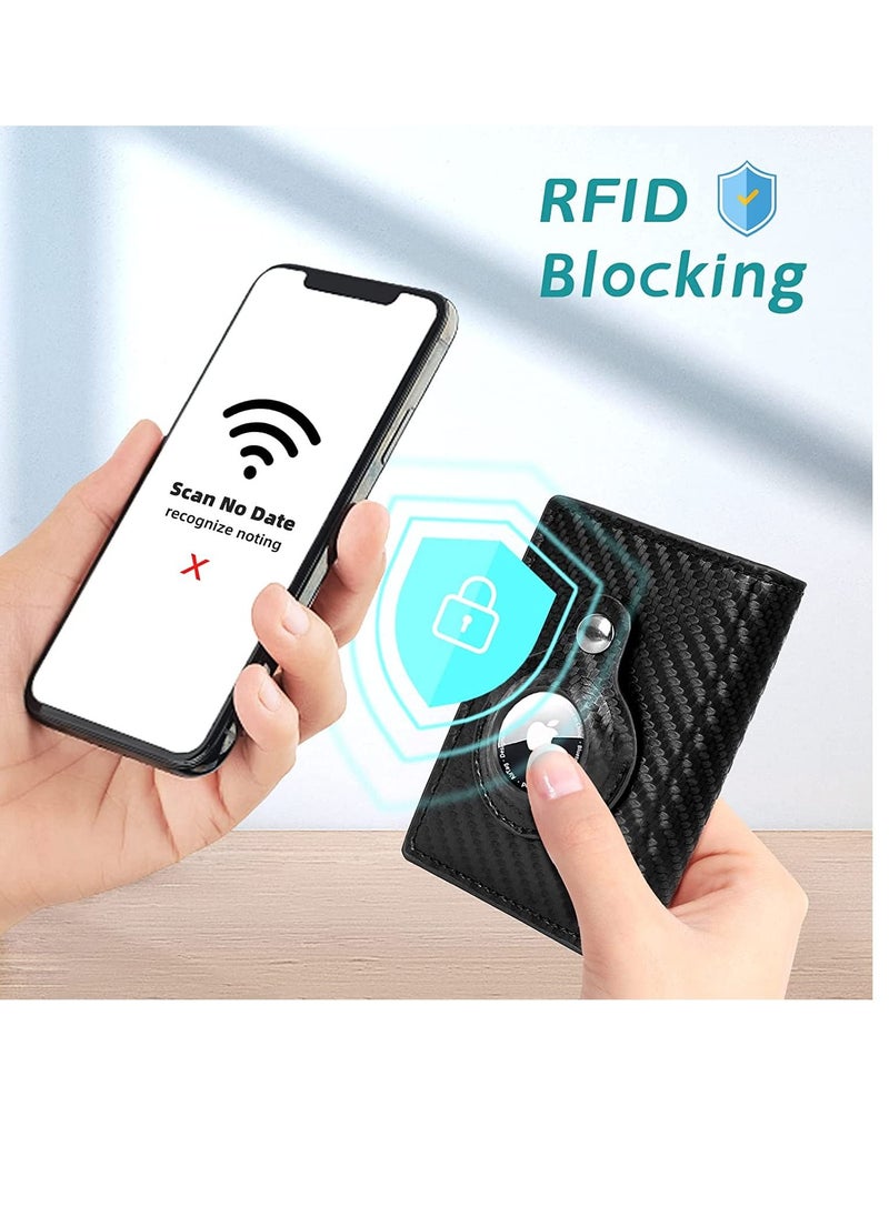 Generic - AirTag Wallet for Men Card Holder RFID   Blocking Smart Air Tag Leather Wallet with Apple Airtag Holder - Image 1