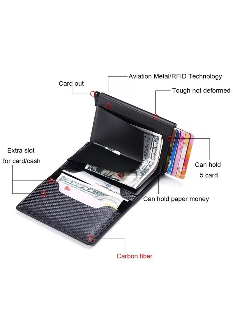 Generic - AirTag Wallet for Men Card Holder RFID   Blocking Smart Air Tag Leather Wallet with Apple Airtag Holder - Image 1