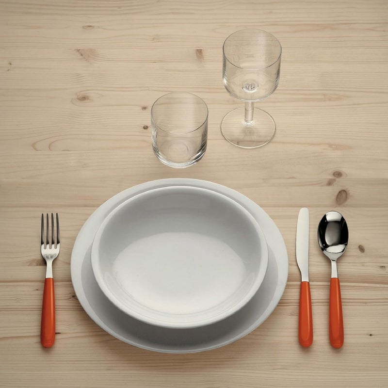 ALESSI أطباق طعام تصميم أليسي الكلاسيكية من البورسلين العظمي 4 قطع بيضاء كبيرة - Image 3