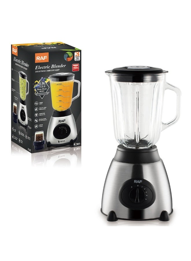 آر إيه أف خلاط RAF R.367 1000 واط 1.5 لتر منزلي، عصارة زجاجية طازجة، خلاط سموثي مع وعاء زجاجي مزدوج - Image 3