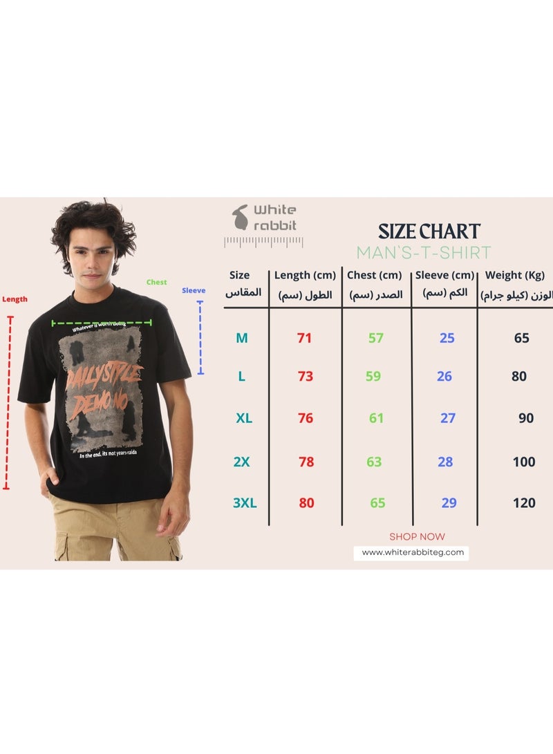 WHITE RABBIT Comfy Black Summer T-Shirt - Image 5
