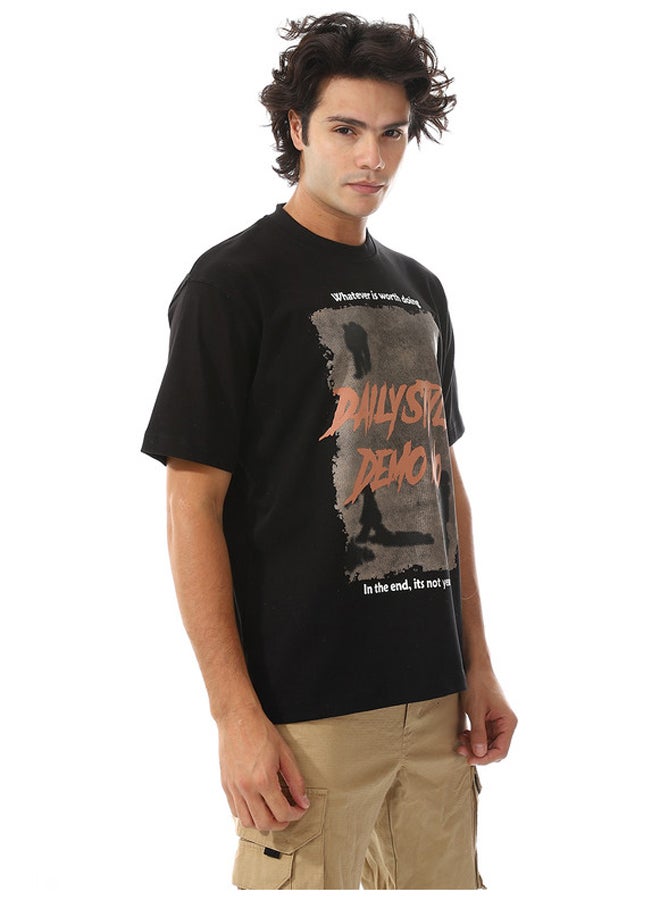 WHITE RABBIT Comfy Black Summer T-Shirt - Image 2