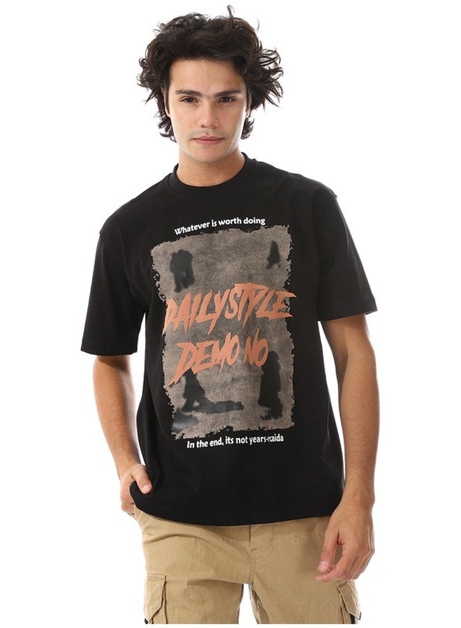 WHITE RABBIT Comfy Black Summer T-Shirt - Image 1
