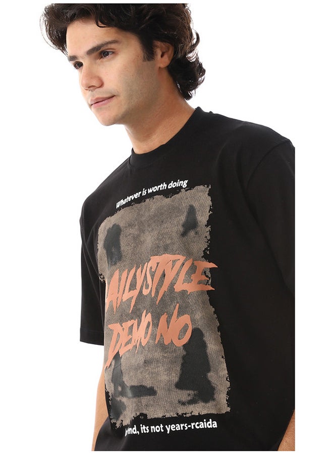 WHITE RABBIT Comfy Black Summer T-Shirt - Image 4
