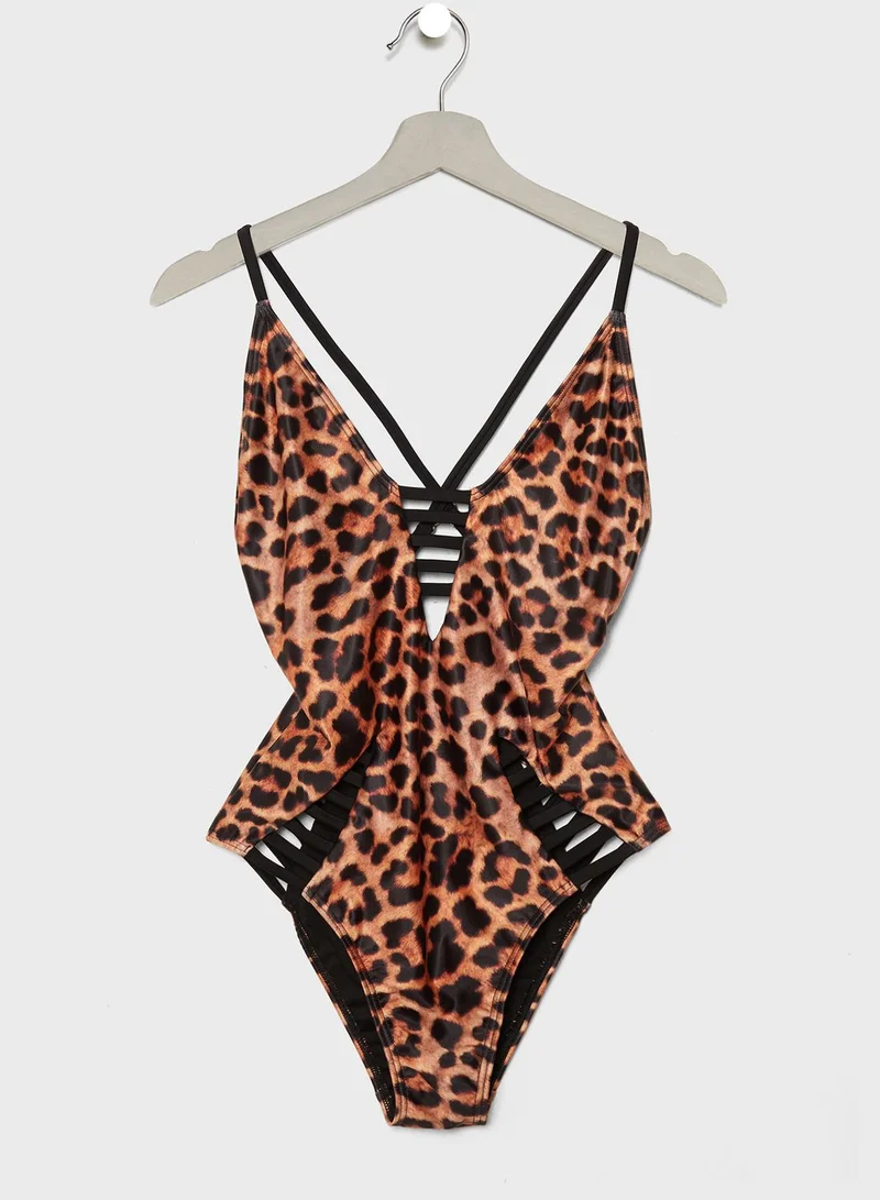SOUTH BEACH Leopard Ladder Swimsuit
