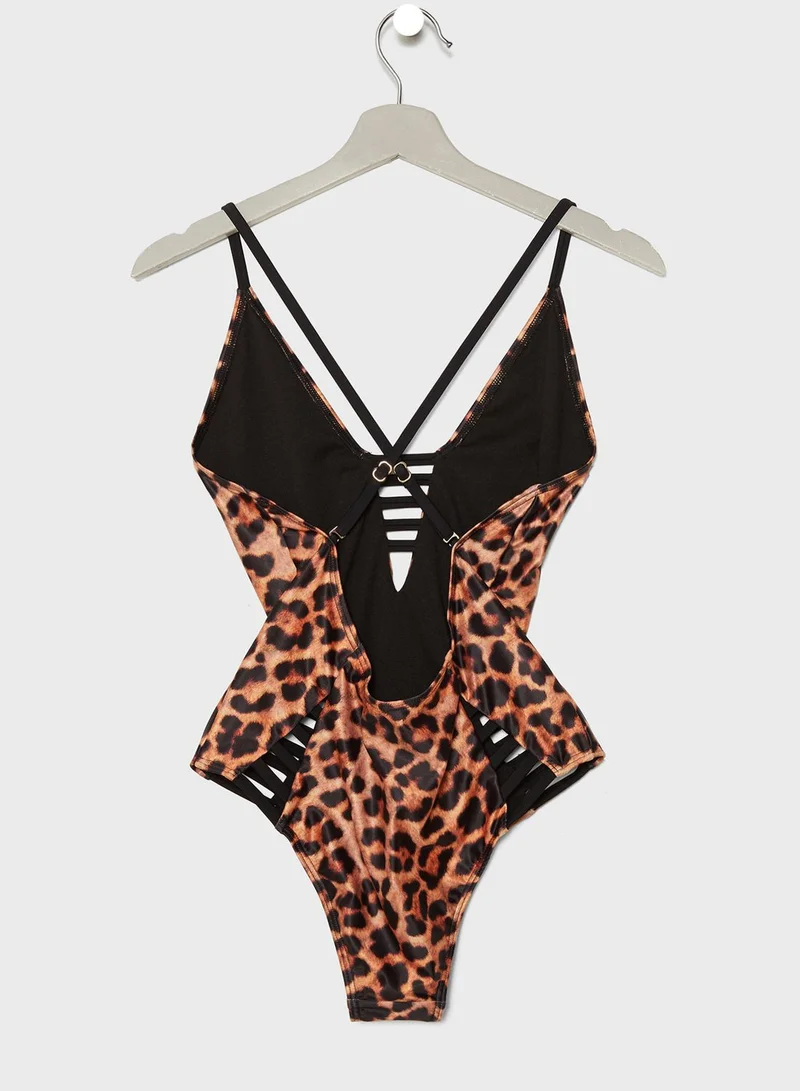 SOUTH BEACH Leopard Ladder Swimsuit