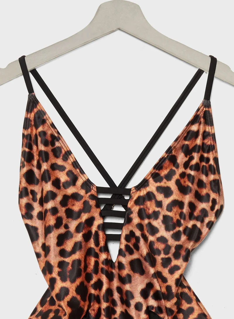 SOUTH BEACH Leopard Ladder Swimsuit