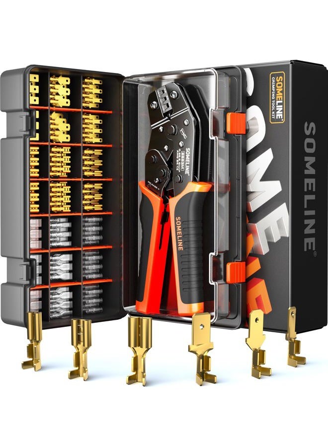 SOMELINE ® Crimping Pliers Set [0.25-2.5mm²] - 6 Types with Flat Ferrules, Splice and Crimping Tool - Image 1