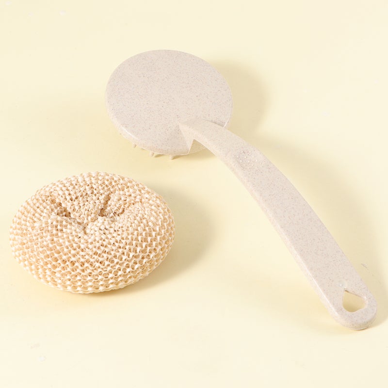 Fiber Dish Washing Dish Cleaning Kitchen Bowl Washing Pot Brushing (6 Fiber 1 Brush) - Image 2