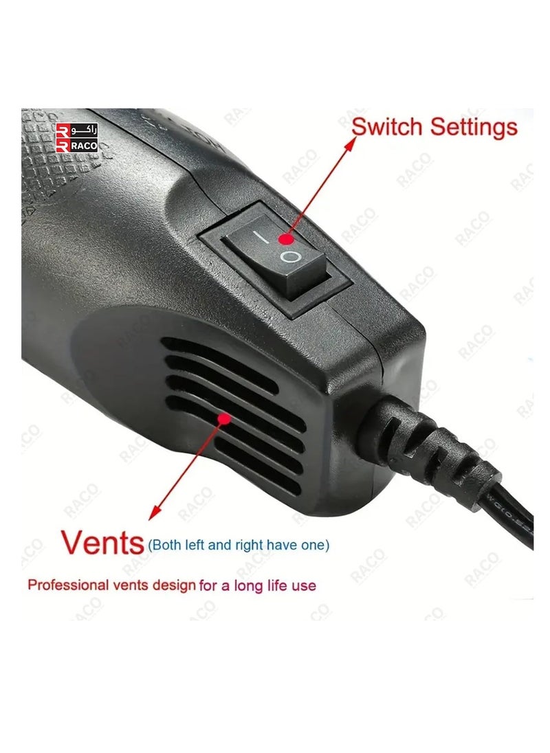 RACO Hot Air Heat Gun 300W Electric Power Tool Embossing Multi-Purpose Heating Shrinkable Wire Shrinking Wrap Tubing Wire Connect Cover Protection with Heat Shrink Tube 328pcs  - Image 4