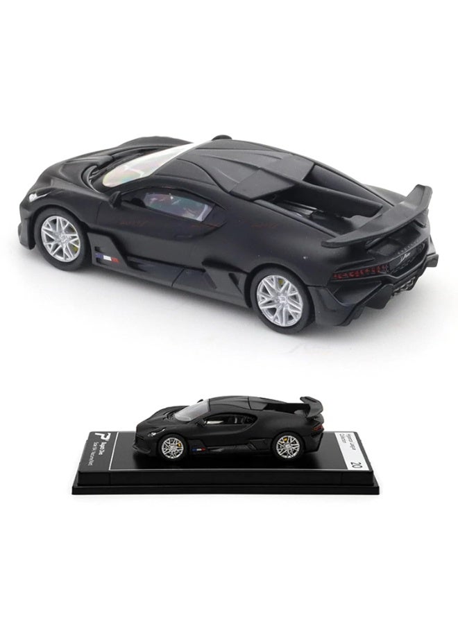 PosterCars 1:64 Scale Bugatti Divo Nocturne Black Hypercar – Hypercar League Collection No. 20 Diecast Model Car - Image 2