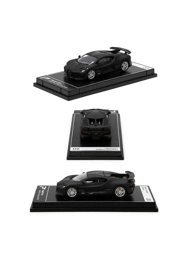 PosterCars 1:64 Scale Bugatti Divo Nocturne Black Hypercar – Hypercar League Collection No. 20 Diecast Model Car - Image 4