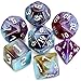 QMAY DND Dice Set DD Polyhedral Dice 7pcs for Dungeons and Dragons Water Blue and Purple - Image 2