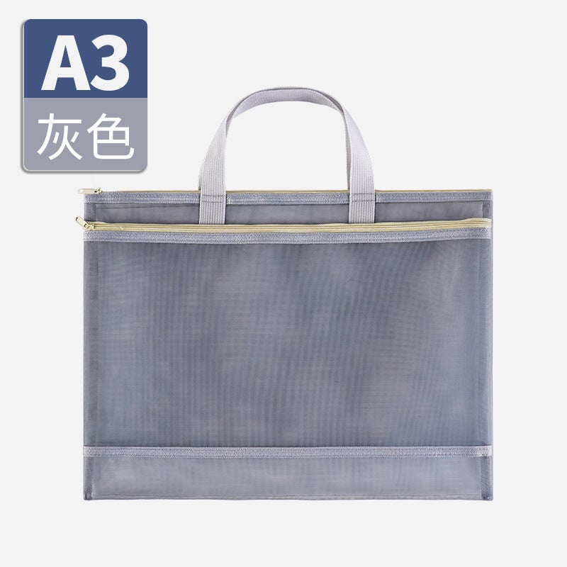 A3 Art Bag 8 Open 8K File Bag Mesh Tutoring Bag Student Painting Bag Thickeneded Hand Bag Stereo Storage - Image 1