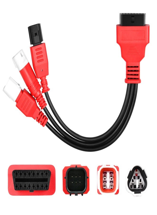 Autel Original 3-in-1 OBD2 Adapter Cable,16 Pin to 6/4/3 Pin OBD Diagnostic Cable, OBD2 to OBD1 6pin 4pin 3pin Plug Adapter for Motorcycle Honda/Guzzi/Kawasaki/Suzuki, Compatible with OBDII Scanners - Image 1