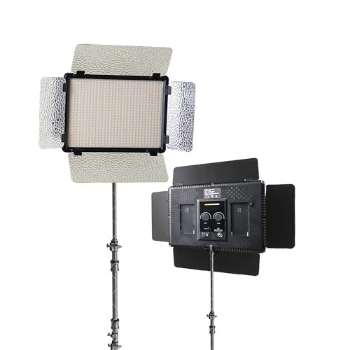 Digitek (LED-D1120) 55W Portable LED Video Light with Barndoor, 2700K-6500K Color Temp, 3750 LM, 8 FX Modes, RA 96, 1120 Lamp Beads, AC/DC Power, 1/4 Mount, Studio Light For Photography & Video Shoots - Image 1