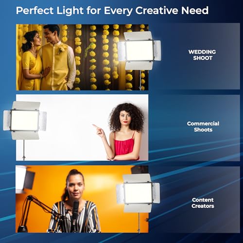 Digitek (LED-D1120) 55W Portable LED Video Light with Barndoor, 2700K-6500K Color Temp, 3750 LM, 8 FX Modes, RA 96, 1120 Lamp Beads, AC/DC Power, 1/4 Mount, Studio Light For Photography & Video Shoots - Image 4