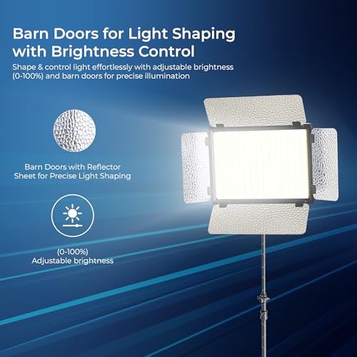 Digitek (LED-D1120) 55W Portable LED Video Light with Barndoor, 2700K-6500K Color Temp, 3750 LM, 8 FX Modes, RA 96, 1120 Lamp Beads, AC/DC Power, 1/4 Mount, Studio Light For Photography & Video Shoots - Image 5