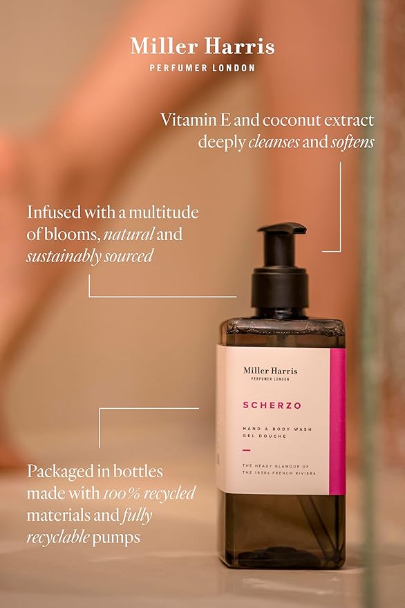 Miller Harris Tea Tonique Hand and Body Wash 300ml Coconut Extract Vitamin E Refreshing Uplifting Scent - Image 3