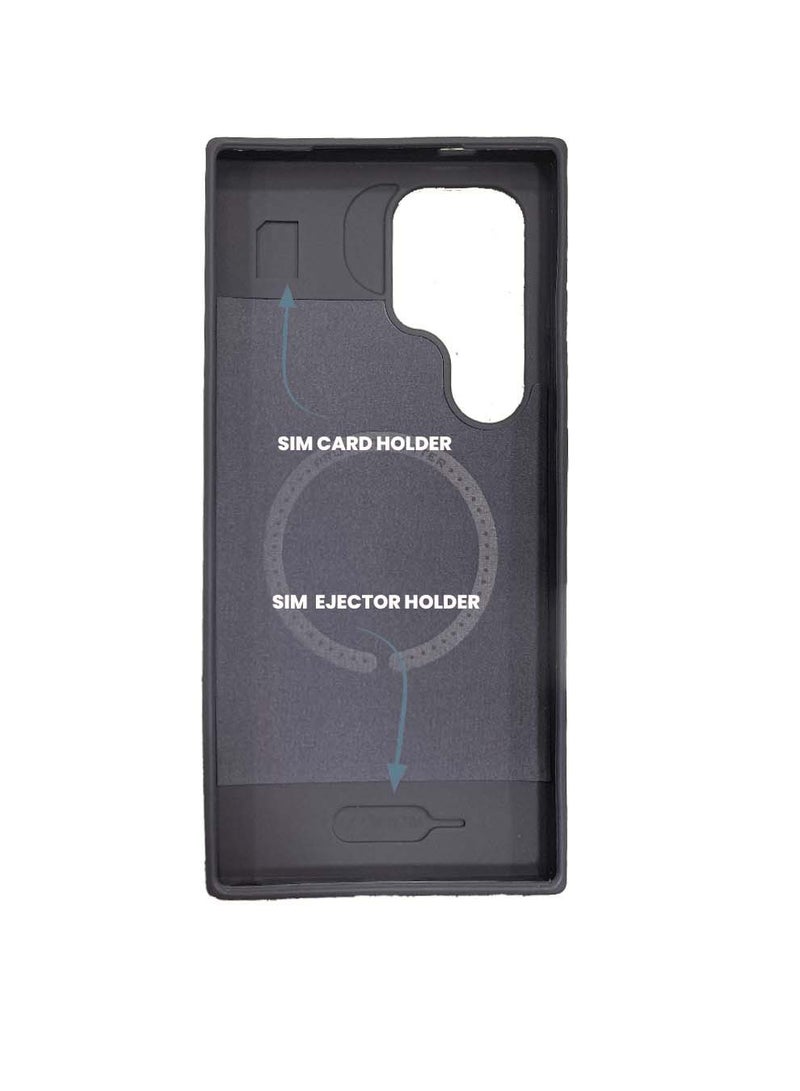 Yezler Premium Rubber Case for Samsung S23 Ultra – MagSafe Compatible, Shockproof & Scratch-Resistant, High-Quality Protective Cover, Inner Silicone Cushion for Maximum Safety, Lightweight & Durable Design, Full Edge Protection Mobile Case – Grey. - Image 4