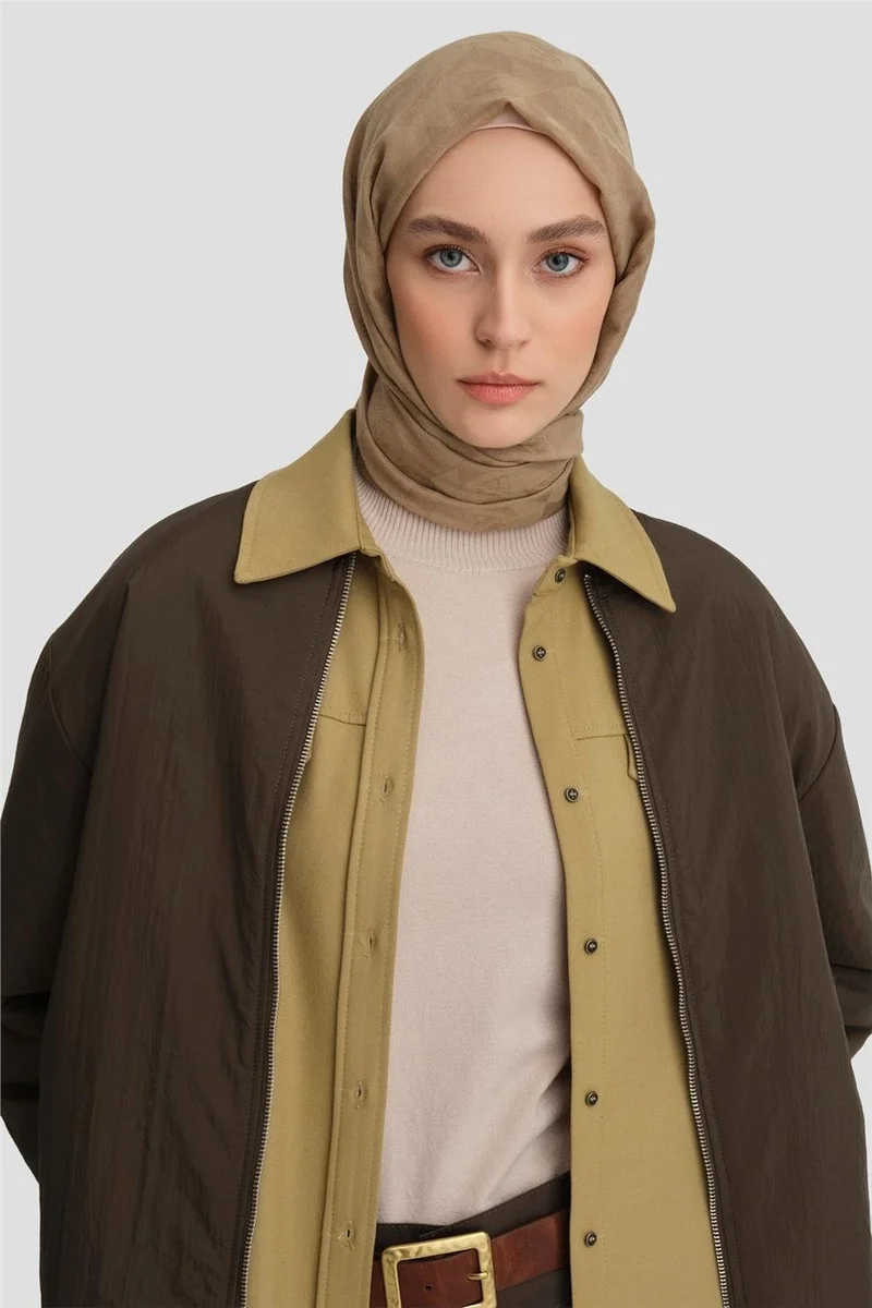 ARMINE جاكيت بومبر بياقة مضلعة 24KD7522 كاكي