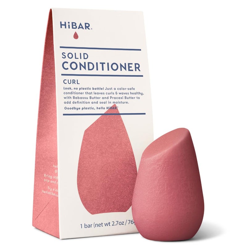 HiBAR  Curl Conditioner Bar  For Curly Hair  Define  Seal in Moisture  With Babassu  Pracaxi Butter  Rice Protein  PlasticFree  Soap Paraben  SulfateFree  Color Safe  Vegan 1 Solid Bar