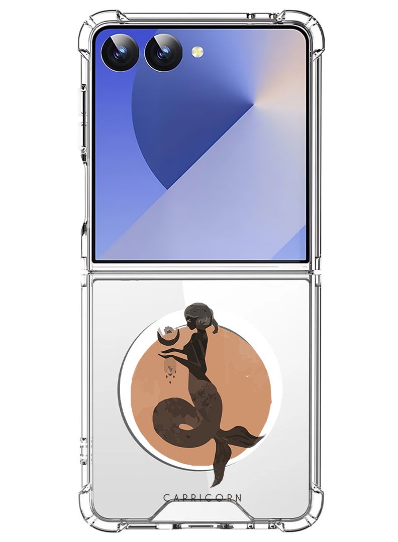 Theodor Magnetic Case for Samsung Galaxy Z Flip 7 Compatible with MagSafe Wireless Charging, Shockproof Phone Bumper Cover Capricorn - Image 1