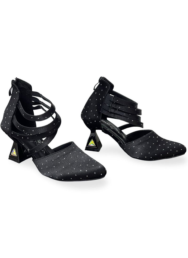 Vbranda - Elegant and attractive, made of soft black fabric decorated with a light shine C-62-BLACK - Image 1