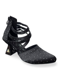 Elegant and attractive, made of soft black fabric decorated with a light shine C-62-BLACK