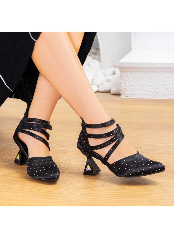 Vbranda Elegant and attractive, made of soft black fabric decorated with a light shine C-62-BLACK - Image 1