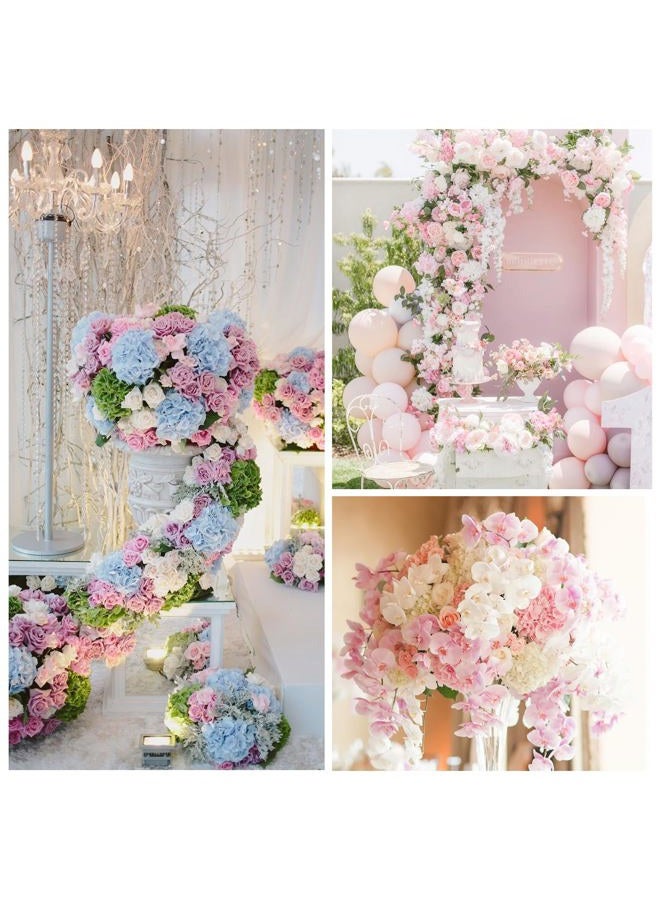 Serwalin 𝟱𝙋𝘾𝙎 3D Real Touch Hydrangea Artificial Flowers, 21in Pink Realistic Latex Fake Hydrangea Flowers for Wedding Party Office Home Decor(Pink) - Image 3