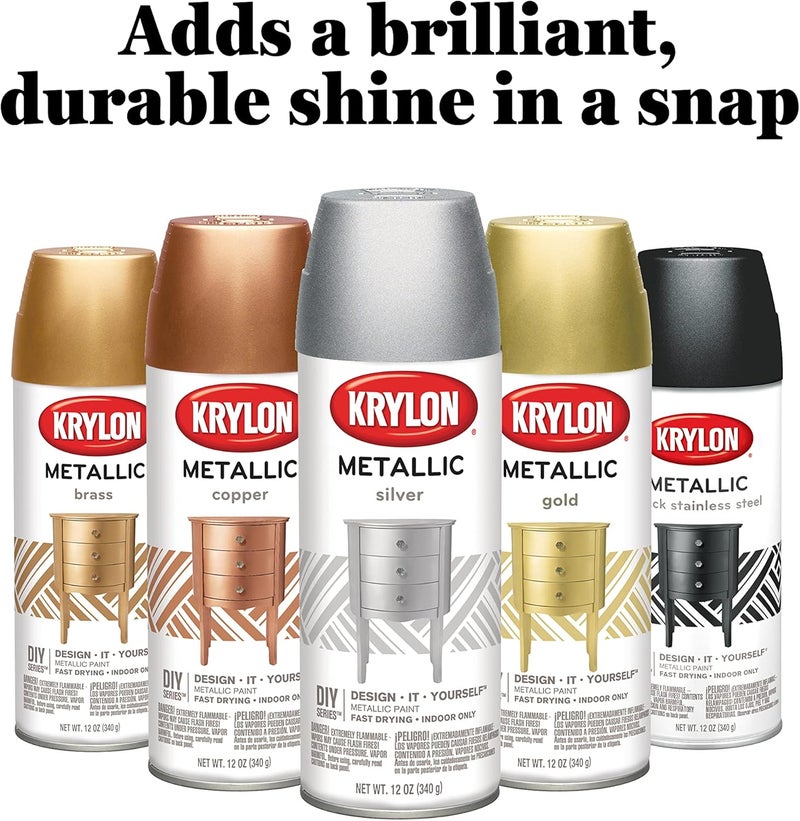 KRYLON طلاء رذاذ معدني ذهبي من كرايلون - علبة بخاخ سعة 12 أونصة لمشاريع الأعمال اليدوية - Image 5