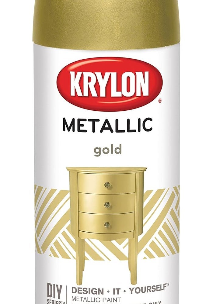 KRYLON طلاء رذاذ معدني ذهبي من كرايلون - علبة بخاخ سعة 12 أونصة لمشاريع الأعمال اليدوية - Image 1