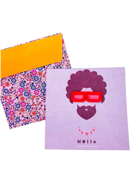 Greeting Card for Him with 3D Wooden Embellishment and Coloured Envelope 10cm