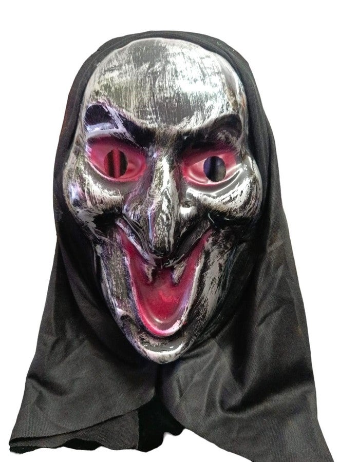 LUDALY Scary Horror Comic Face Mask For Halloween Party fancy dress Costume Ball Dance Party etc. (Pack of 1, Silver & Black) - Image 2