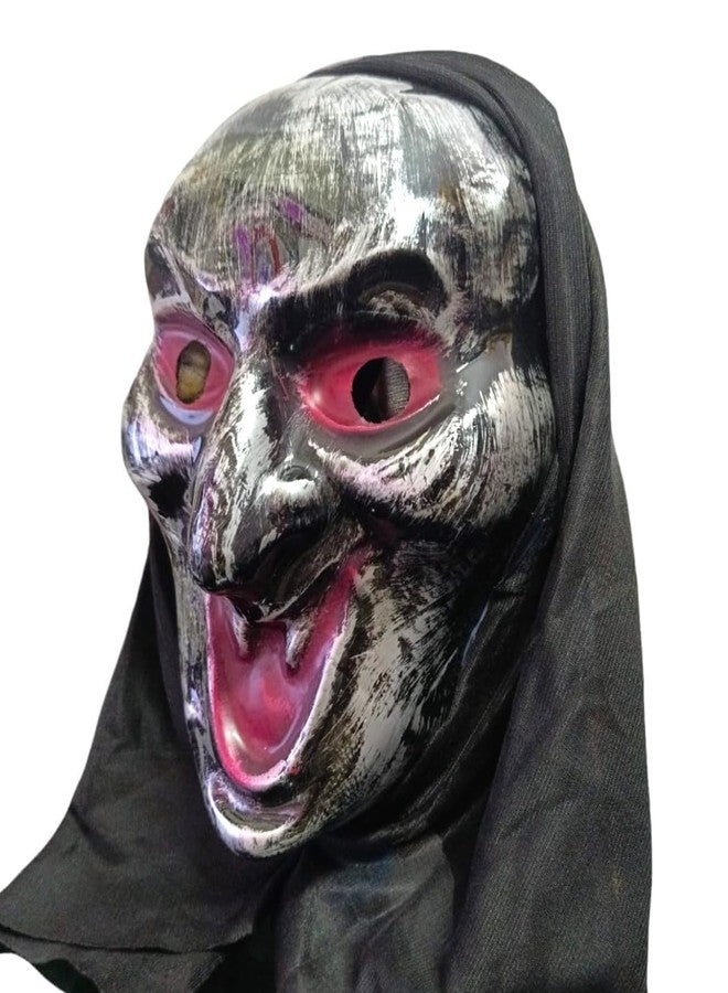 LUDALY Scary Horror Comic Face Mask For Halloween Party fancy dress Costume Ball Dance Party etc. (Pack of 1, Silver & Black) - Image 3