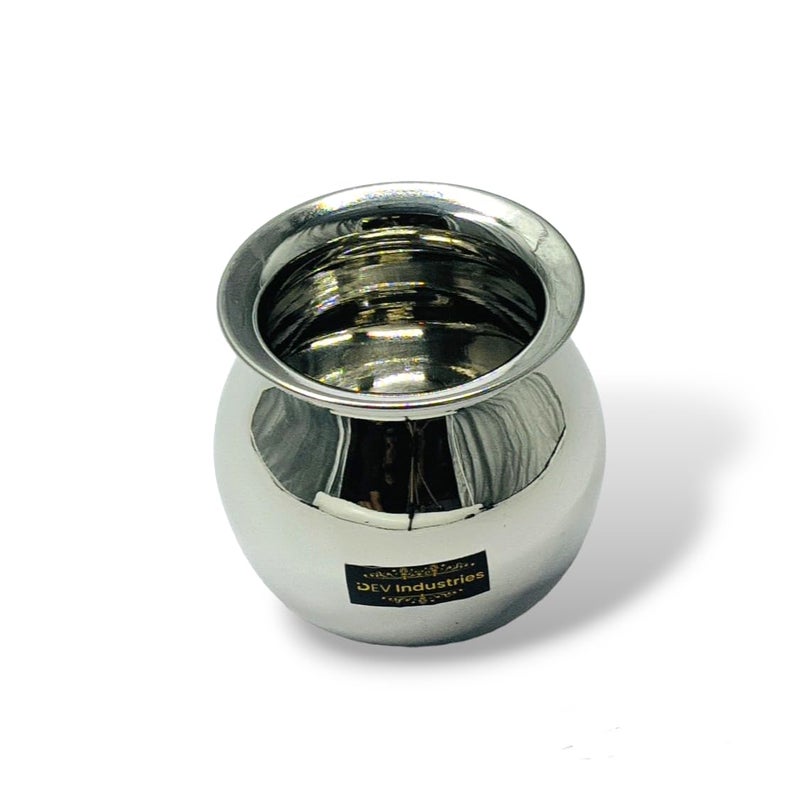 Dev Industries Heavy Gauge Stainless Steel Lota/Chomu/Kalash/Milk Pot (200 ML (7 No.)) - Image 1