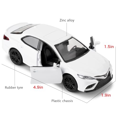 RMZ City 1:36 Camry XSE Car Model, Diecast Pull Back Model Toy Car, Doors Open, Collection Kids Toy for Aged 3 and up, Gift White - Image 2