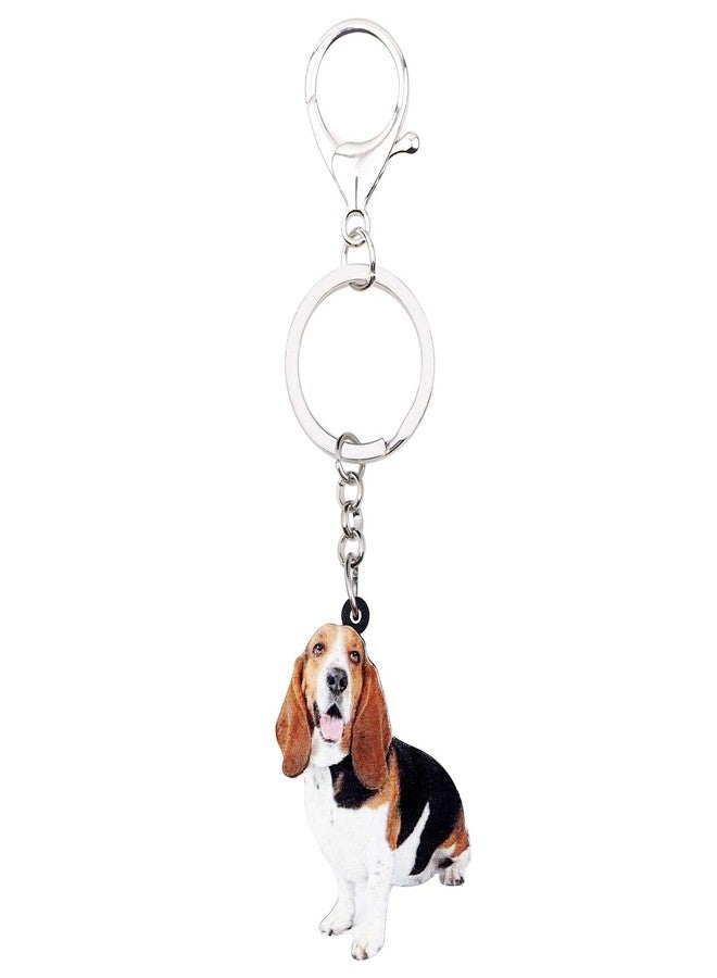 NEWEI Acrylic Basset Hound Keychain Gifts Cute Pets Key Chain Keyrings for Women Girls Bag Purse Accessories Charms (Brown) - Image 4