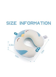 SYOSI Cartoon Headrest & Neck Pillow for Kids Boys & Girls, 100% Pure Memory Foam Penguin Travel Pillow, for Airplane Travel, Road Trip - Neck, Chin Support, Stops Head from Falling Forward, Washable  - Image 2