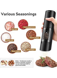 Arabest Electric Salt and Pepper Grinder Set, Black Pepper Grinder, Gravity Automatic Salt and Pepper Grinder Set Battery Operated, Pepper Grinder Adjustable Coarseness, Pepper Grinder Refillable  - Image 2
