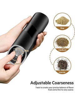 Arabest Electric Salt and Pepper Grinder Set, Black Pepper Grinder, Gravity Automatic Salt and Pepper Grinder Set Battery Operated, Pepper Grinder Adjustable Coarseness, Pepper Grinder Refillable  - Image 4
